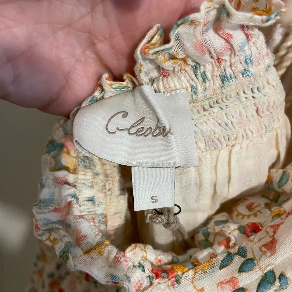 NWT Cleobella Dallas Floral Mini Dress in Carnation Print Cream Boho Size Small - Picture 15 of 16